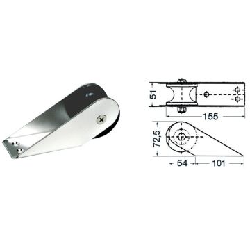 vöörirull OSCULATI 155x51-mm S.S. 155mm x 51mm x 72mm