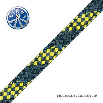 köis LIROS Regatta 2000 steelblue-yellow 6mm x 200m