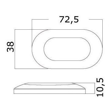Valgusti OSCULATI Oval 6 LED valge 12V IP67 1,2W 83 lm 5500-6300K 120° 10,5mm 72,5x38mm