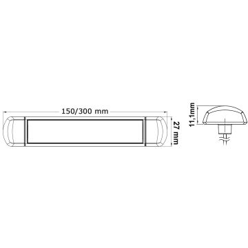 LED light 12/24 V 1.8 W 3500 K flat version 15cm