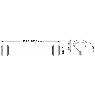 LED light angled version 90° 13,9cm