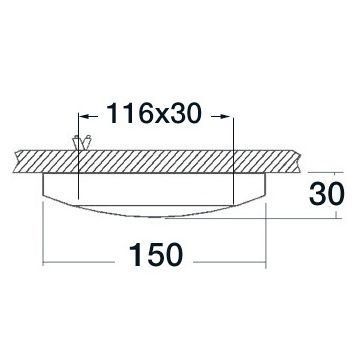 Polaris mirror polished ceiling light 12V 20W