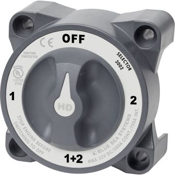 Akupealüliti BLUE SEA SYSTEMS HD 98x98mm 1-2-ON-OFF-BOTH 600A 900A 1325A 2750A