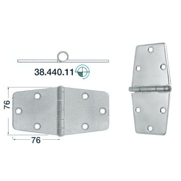Hing OSCULATI SS 152x76, paksus 2mm