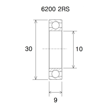 "BEARING B3 10X30X9MM"