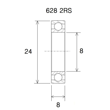 "BEARING B3 8X24X8MM"
