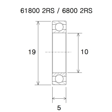 "BEARING B3 10X19X5MM"