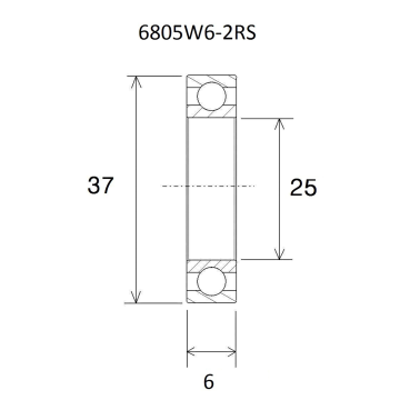 "BEARING B3 25X37X6MM"
