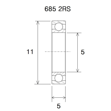 "BEARING B3 5X11X5MM"