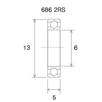 "BEARING B3 6X13X5MM"