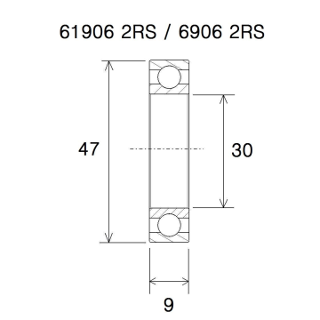 "BEARING B3 30X47X9MM"