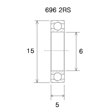 "BEARING B3 6X15X5MM"