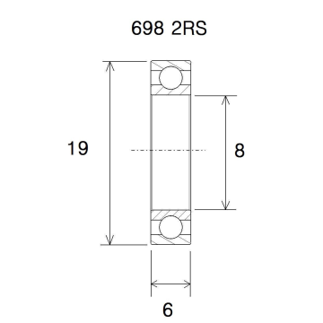 "BEARING B3 8X19X6MM"