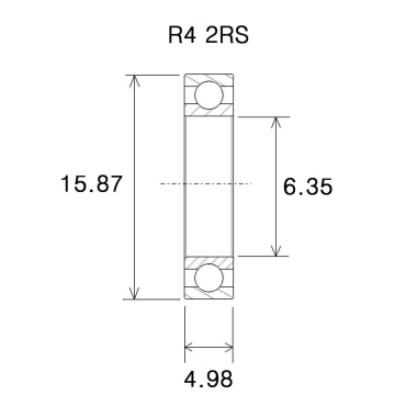 "BEARING B3 6.35X15.88X4.98MM"