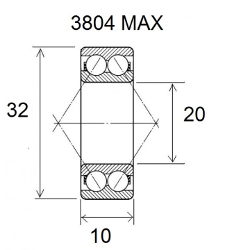 "BEARING MAX 20X32X10MM"