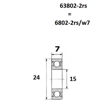 "BEARING MAX 15X24X7MM"