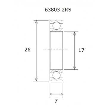 "BEARING MAX 17X26X7MM"
