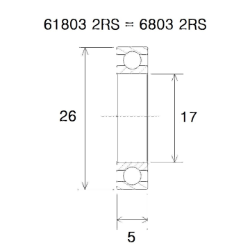 "BEARING MAX 17X26X5MM"