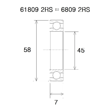 "BEARING MAX 45X58X7MM"