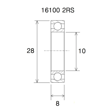 "BEARING B5 10X28x 8MM"