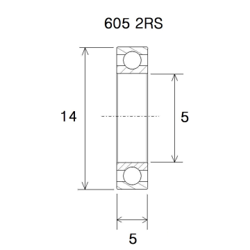 "BEARING B5 5X14X5MM"