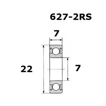 "BEARING B5 7X22X7MM"