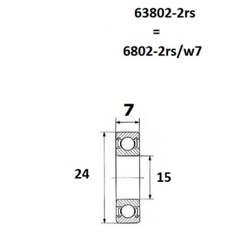 "BEARING B5 15X24X7MM"
