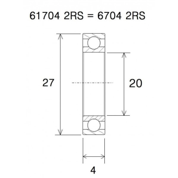"BEARING B5 20X27X4MM"