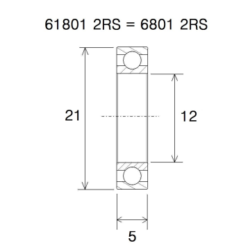 "BEARING B5 12X21X5MM"