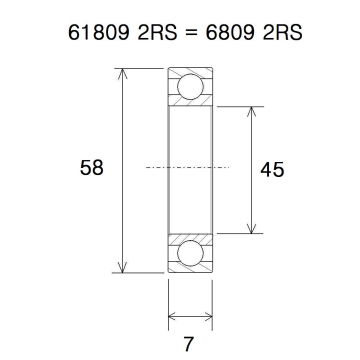 "BEARING B5 45X58X7MM"