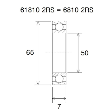 "BEARING B5 50X65X7MM"