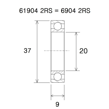 "BEARING B5 20X37X9MM"