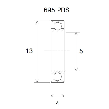 "BEARING B5 5X13X4MM"