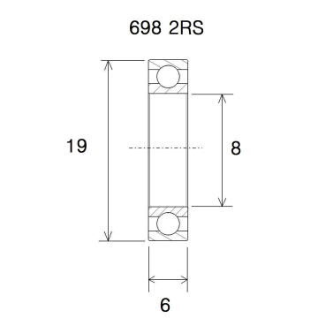 "BEARING B5 8X19X6MM"