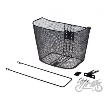 Jalgratta esikorv, teras, must, püsikinnitus, kuni 5 kg, 26" ja 28"