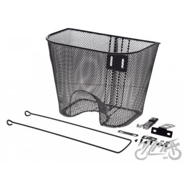 Jalgratta esi-kandekorv, püsikinnitus, must teras, kuni 5 kg, 26" ja 28"