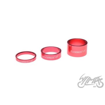 Roolikannu vahepuksid 5/10/20 MM punased 3 tk, alumiinium, läbimõõt 1 1/8’