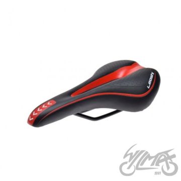 Jalgratta sadul MTB must/punane, 2 terasvarda, ava, 275 x 150 mm, 338 g