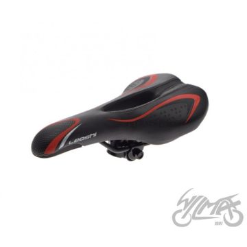 Jalgratta sadul MTB, must/punane, 2 terasvarrast, 285 x 145 mm, 475 g