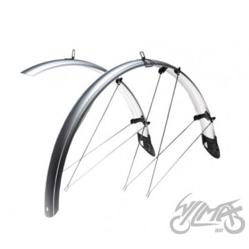Jalgratta porilaud 24/53 hõbedane, esi- ja tagumine, 43 mm, PVC