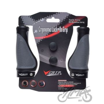Juhtraua käepidemed V-grip ERGO, must/hall, 133 mm, 174 g
