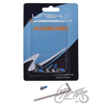 Pidurikettapolt UNEX hõbedane 6 tk M5 x 0,8, 10 mm, 9 mm T25