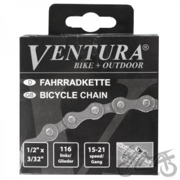 Jalgrattakett Venture 5/6/7 1/2" X 3/32" 116L, 116 lüli, 7,3 mm, 346 g, pruun