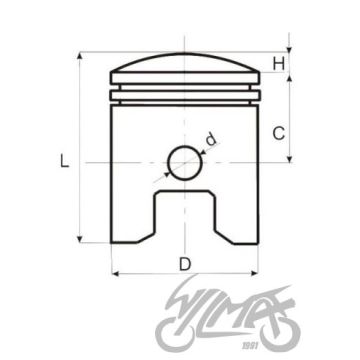 Mootorratta mootori kolb 80 cc 2T komplekt, 47,00/10/21, C: 21,00mm, D: 47,00mm, d: 10,00m
