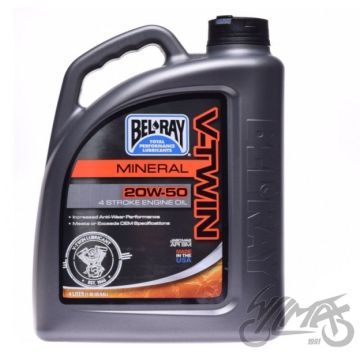 Mootoriõli Bel-ray V-twin mineraalne 4T 20W-50 4L