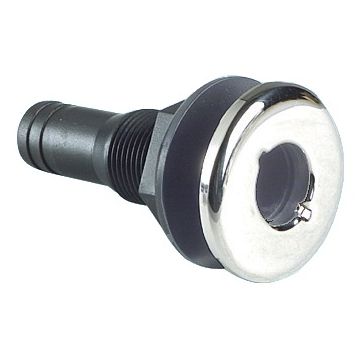 Mereventiil OSCULATI must 3/4" voolikuliitmik, nailon, SS, keere E: 1" 1/4, A: 20mm, B: 32