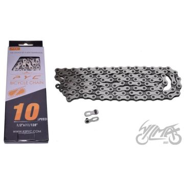 Jalgrattakett 10 RZ P1003 1/2"X11/128" 116L, tihvt 5,7 mm, 265 g, hõbedane