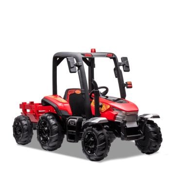 TRACTEUR ENFANT ÉLECTRIQUE AGRICOLE XL AVEC REMORQUE ROUGE